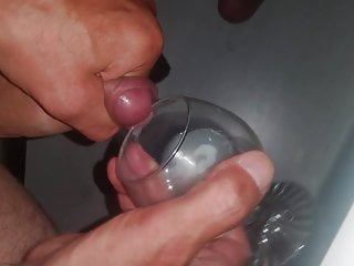 project glass filled with sperm. cumshot 3