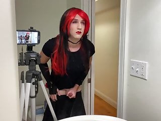 Goth Trans Girl Jerking Off
