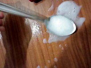 Overflowing a tablespoon with cum