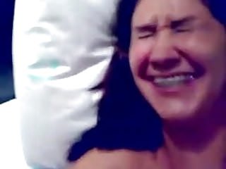 Brazilian chick laughing while getting facial 