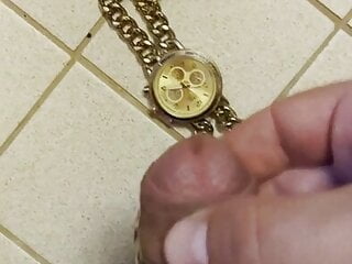 Gold bracelet and watch fun