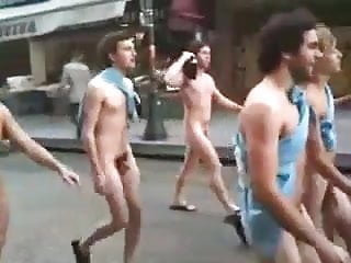 young naked guys walk in public in town .flv