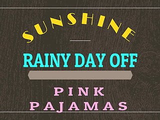&#039;SUNSHINE&#039; RAINY DAY OFF PINK PAJAMAS