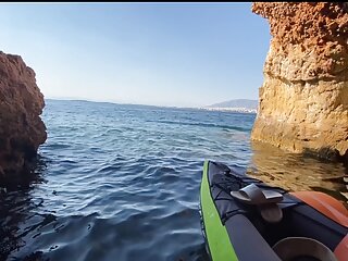 I was horny and we stopped kayaking in a cave to fuck