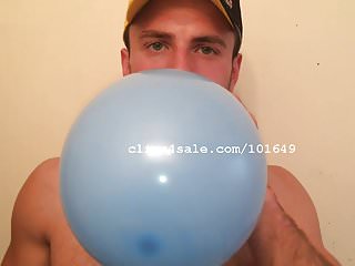 Balloon Fetish - Chris Blowing and Popping Balloons Video 1