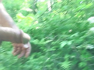 Walking naked in the woods and edging