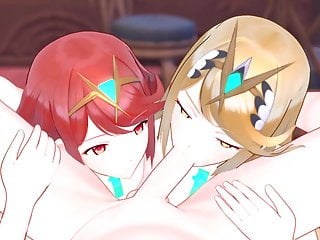 Pyra and Mythra getting fucked (by nodusfm)