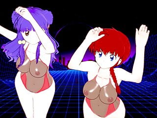 Ranma and Shampoo Dancing , juicy bodies with big tits &amp; ass