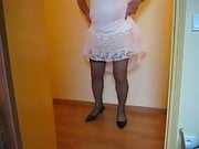 crossdresser in full slip