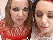 Two gorgeous sluts sucking manu cocks