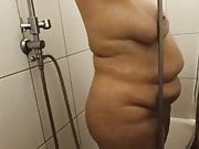 My saggy wife in shower 