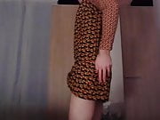 Secretary crossdresser in sexy dress