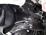 Cum on leather leggingd