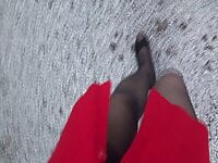 Walking with red dress | Tranny Update