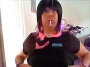Chrissie smoking in her new hair doo pt4