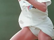 Steffi Graf sprayed with sperm.