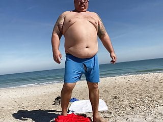Grandpa chub stripes on beach...