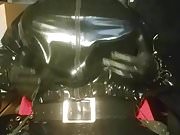 RUBBERED GLOVE PUPPET DOING ITS WORKOUT