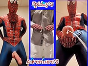 Cosplay Watch Spiderman's BIG COCK and BIG CUMSHOT in Spidey's Adventure's