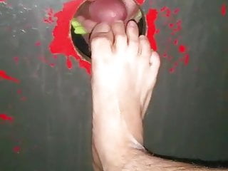 Glory Hole Footjob Cum