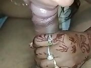 Desi Wife Mehandi Gives Hand- and Blowjob