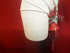Shibari CBT O ring cock harness with Spiked Parachute and Ga