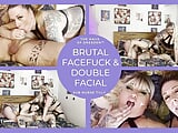 Rough Facefuck & Double Facial From Bear Husband & BBW Wife