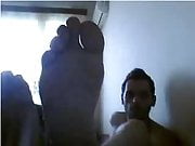 Straight guys feet on webcam #201