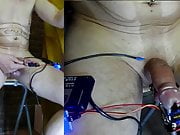 OMG CBT electro extrem needle + rotation machine in cock