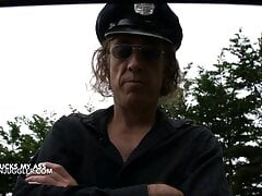 Huge tits topless car driver meets a mean cop who fucks her ass