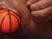 Close-up anal gape with a ball #2    
