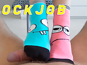  Stepsister asked brother to try socksjob for the first time