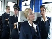 Sexy stewardess decided to have sex before the end of flight