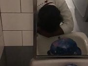 FUCKING ON HER LUNCH BREAK !!! Bathroom sink action hold on 