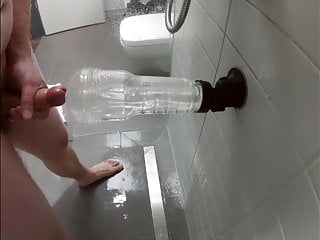 Men Masturbating With Fleshlight Clear Under The Shower
