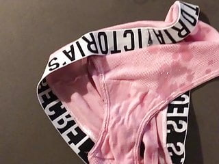 Cum on pink VS panties 