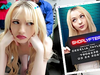 Pretty Blonde Suspect Cecelia Taylor Detained For Strip Search In The Backroom - Shoplyfter