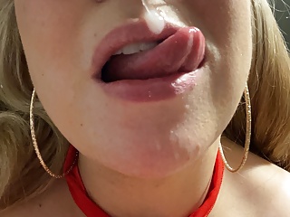 Deepthroat, Amateur, Cum Worship, On Her Knees