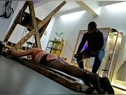 Leather DOMINATRIX CANING and spanking 