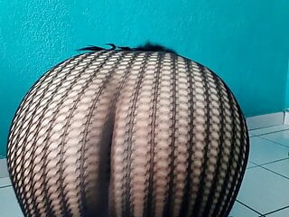 Shake on black fishnet...