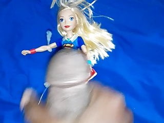 Supergirl doll getting cummed on...