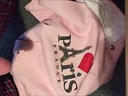 Jerking with soft pink sweatshirt