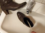 Piss in wifes brown ankle boot
