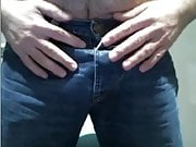 HAIRY CUB TEASING HIS COCK IN BLUE JEANS