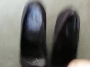 Colleague high heels cummed