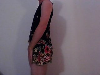 Cute Summer Dress Crossdresser Having A Good Time