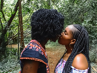 Public Walk In Park, Private African Lesbian Dildo Fuck