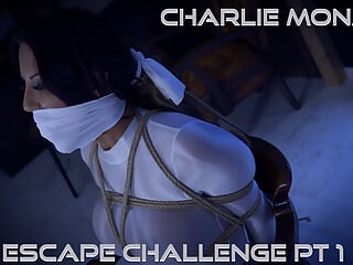 Charlie - Tied up in Escape Challenge in bondage bound and gagged damsel ( GagAttack.NL )