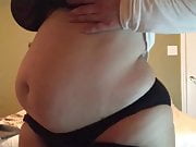 MM - Fat PAWG plays with her bulging belly