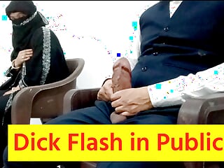 Dick flash in publish in front of muslim girl and fucking her on chair